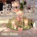 Houseables Gold Mirror Centerpieces For Tables, Round Mirrors For Centerpieces, Mirrored Trays, Round Table Plate Tray, Circle, Glass Charger, Wedding, Center Piece, Small, Base, Candle, 10 Inch, 12PK