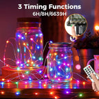 btfarm Fairy Lights Plug in with Remote, 33FT 100 LED Outdoor Twinkle Lights Waterproof with Timer, 8 Modes Indoor String Lights for Bedroom Patio Garden Wedding Christmas Decoration, Multicolor