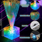 Amylove 16 Pcs Mini Fiber Optic Lamps Bulk Small LED Light up Table Centerpieces for Party Event Decorations with Crystal Base Battery Powered for Glow in The Dark Favors Supplies (6 Inch,Clear)
