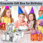 COCPOK 50 Pack Silver Gift Boxes, 2x2x2 inch Gift Box, Small Candy Boxes with Lids and Ribbons, Paper Favor Box for Wedding Bridal Shower Baby Shower Birthday Party