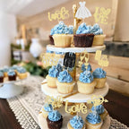 Ephlyn 30Pcs Bride to be Cupcake Toppers Glitter Diamond Ring Love I Do Cupcake Picks for Miss to Mrs Bridal Shower Wedding Engagement Bachelorette Cupcake Decorations Party Supplies Gold