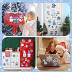 Xuhal 25 Pcs Christmas Magnets Decoration Winter Blue Gnome Snowman Snowflake Refrigerator Magnets Decorative Fridge Magnetic Stickers for Christmas Mailbox Car Metal Garage Door Decoration