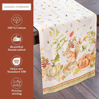 Maison d' Hermine Table Runner 100% Cotton Single Layer Table Runners 72 inches Long for Thanksgiving Christmas Decorations Home Kitchen Dining Party Wedding (Pumpkin Passion, 14.5" x 72")