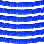 We Moment 6 Pack 10 Feet Blue Foil Fringe Garland Streamers Metallic Tinsel Banner Wall Hanging Fringe Curtain Glitter Backdrop Banner for Parade Floats Birthday Bachelorette Blue Party Decorations