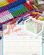 Mini Clothespins, Sopito 100 Pcs 1.4'' Strong Mini Clothespins for Photos with 10 Pcs Washi Tapes and 43 Ft Jute Twine, Colorful Wooden Small Clothes Pins for Picture, Crafts, Baby Shower