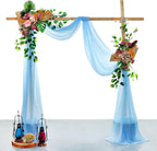 VDS Pack of 1 Panel (30 Inch X 40 Feet) Wedding Arch Draping Fabric Sheer Chiffon Fabric Drapery for Wedding Ceremony Reception Swag Backdrop Canopy Chuppah ARBO Altars Decoration (Turquoise)