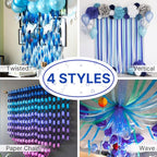 PartyWoo Blue Crepe Paper Streamers 4 Rolls 328 ft Pack of Royal Blue Crepe Paper Rolls for Graduation Wedding Baby Shower Gender Reveal Birthday Party Decorations (1.8 Inch x 82 Ft/Rolls)