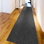 Ottomanson 2'7" x 49' Hallway Runner with Scraper Pile - Extra Durable Non-Slip Rug Mat for Indoor & Outdoor Use - Ideal for Kitchen, Entryway & Garage - High-Traffic Carpet, Black