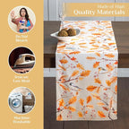 Maison d' Hermine Table Runner 100% Cotton Double Layer Table Runners 72 inches Long for Thanksgiving Christmas Decorations Home Kitchen Dining Party Wedding (Oak Leaves, 14.5" x 72")