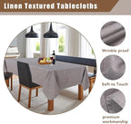 Fitable Faux Linen Tablecloth Square Wrinkle Resistant Fabric Neutral Table Cloth, Indoor Outdoor Table Cover for Kitchen Dining, Birthday Party, Farmhouse (Stone, 54 x 54 Inch)