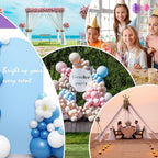 LEBENGURU Upgraded 5FT Wedding Arch Cover, Baby Blue Spandex Fitted Arch Backdrop Cover, Round Top Chiara Stand Covers for Birthday Party Baby Shower Banquet Balloon Décor