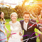 40 Pieces Ribbon Wedding Streamers with Bells, Lace Fairy Stick Wand Party Streamers Chromatic Silk Streamers for Party, Birthday and Holiday