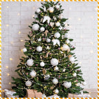 JULBEAR Beads Garland Decoration, 1Rolls 131Feet Silver Christmas Pearl Strands Chain Bead Garland for Christmas Tree Fireplace Wreath Gift Bouquet Crafts Wrapping Party Centerpieces Decoration