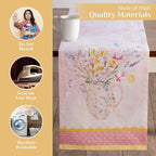 Maison d' Hermine Table Runner 100% Cotton Single Layer Table Runners 72 inches Long Decorative for Kitchen Dining Party Baby Shower Wedding Bridal Shower Spring Summer (Easter Zest, 14.50" x 72")