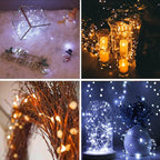 16 Pack 30 Led Fairy Lights Battery Operated String 10 Feet Waterproof Twinkle Mason Jar Silver Wire Firefly for Christmas Party W+wt