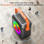 Karaoke Machine,8000mAh Portable Bluetooth Speaker with 2 Wireless Microphones for Adults & Kids,Microphone Speaker Set with Lights,Supports for TF Card,AUX in,FM,REC,for Parties,Outdoor,Home (HBL100)