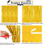 8 Pack 2025 Graduation Party Decorations, 3.28 FT x 7.05 FT Gold Backdrop, Metallic Graduation Photo Backdrop Grad Foil Curtains Party Streamer, Class of 2025 Decorations Grad Decor