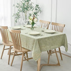 maxmill Flaxy Faux Linen Tablecloth with 2-Tone Slubby Yarn Textured Weaves Wrinkle Resistant Anti-Shrink Soft Table Cloth for Kitchen Dining Restaurant Tabletop Rectangle 60 x 120 Inch Sage