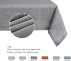 maxmill Lux Faux Linen Table Cloth with Slubby Texture Wrinkle Resistant Anti-Shrink Soft Tablecloth for Kitchen Dining Tabletop for Banquet Parties Rectangle 60 x 140 Inch Neutral Grey