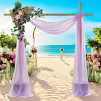 MDS Halloween Chiffon Draping Fabric - 2 Panel, 30" Wide x 20ft Long - Sheer Spooky Arbor & Canopy Drapery for Haunted House Backdrops, Party Ceilings, DIY Costumes & Themed Events - Orchid