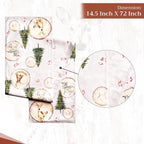 Maison d' Hermine Table Runner 100% Cotton Double Layer Table Runners 72 inches Long for Thanksgiving Christmas Decorations Home Kitchen Dining Party Wedding (Mountain Life, 14.5" x 72")