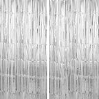Crosize 8 Pack 3.3 x 9.9 ft Sliver Foil Fringe Curtains Party Decorations, Sliver Tinsel Curtain Backdrop for Parties, Door Streamers, Glitter Streamer Backdrop for Birthday Decoration