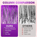 4 Pack Purple Foil Fringe Backdrop Curtains, Tinsel Streamers Birthday Party Decorations, Fringe Backdrop for Graduation, Baby Shower, Gender Reveal, Disco Party