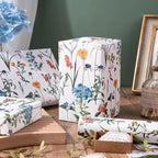 WRAPAHOLIC Floral Wrapping Paper Roll - Mini Roll - 17 Inch x 33 Feet - Wildflower Wrapping Paper Perfect for Girls Women Birthday, Wedding, Bridal Shower