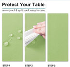 Hiasan Light Sage Rectangle Tablecloth - Waterproof Washable Polyester Fabric Table Cloth for Buffect Dining Birthday Party, 54 x 80 Inch