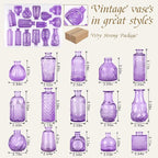 Bud Vases for Centerpieces Wedding,Flower Vases in Bulk for Rustic Home Decor,Small Vases for Wedding,Mother's Day,Graduation,Christmas,Birthday Party,Valentine's Day(Purple,15 Pcs)