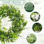 MAKHOT Artificial Eucalyptus Front Door Wreath, Spring Summer Green Wreath, Door Green Garland for Home Porch Window Wall Farmhouse, Fake Garland for Indoor/Outdoor All Seasons Decor