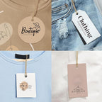 100 pcs Custom Hang Tags - Personalized Clothing Tag with Your Logo & Text - Custom Tags for Handmade Items Clothes Business Ideal for Apparel Jewelry Gift Label Tag