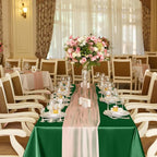 TURSTIN 4 Packs Gradient Sage Green Satin Tablecloth 102 x 58 Inch Overlay Satin Table Cover Rectangle Bright Silk Tablecloth Smooth Fabric Table Decoration for Wedding Banquet Party Events