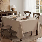 MIULEE Brown Linen Tablecloth 60x84 Inch Rectangle Table Cloth Waterproof,Stain Resistant & Wrinkle Resistant for Dining Party Wedding