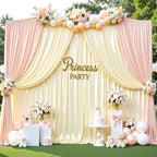 Champagne Glitter Backdrop Curtain for Parties Wedding,10Ft x 10Ft Satin Shimmer Photo Backdrop,Non-Wrinkle Sparkle Drapes for Backdrop,Back Drop for Photography, Birthdays,Weddings,Prom