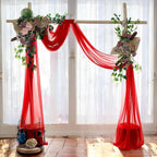 MDS Halloween Chiffon Draping Fabric - 1 Panel, 30" Wide x 50ft Long - Sheer Spooky Arbor & Canopy Drapery for Haunted House Backdrops, Party Ceilings, DIY Costumes & Themed Events - Red