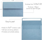 PONATIA 50 Pieces 5x7 Envelopes, Dusty Blue A7 Envelopes Self Seal for Weddings, Invitation Cards, Photos, Postcards, Greeting Cards Mailing, Baby Shower, Graduation, Christmas Gift Cards