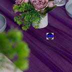 MDS 10 Pack 10ft Chiffon Table Runner 29 x 120 Inches Sheer Wedding Runner Romantic Rustic Table Runner for Wedding Decorations, Birthday Parties, Bridal Shower Party Arch Decor - Cadbury Purple
