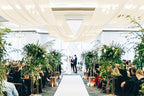 6 Panels Ivory Ceiling Drapes for Wedding, 5ftx40ft Cheesecloth Sheer Fabric Curtain Arch Draping, Romantic Decorations for Party Ceremony Stage