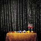 Poise3EHome 6FT x 6FT Black Sequin Photography Backdrop Curtain for Party Decoration