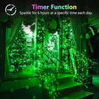 4 Pack 20FT 60LED Halloween Battery Operated Fairy Lights with Timer, Waterproof Battery String Lights Outdoor Indoor, Battery Twinkle Lights for Bedroom Wedding Birthday Party Christmas (Green)