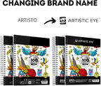 ARTISTIC EYE 9x12 Premium Sketch Book Set, 100 Sheets, Spiral Bound, 68lb (100gsm), Acid-Free Drawing Paper, Ideal for Kids, Teens & Adults (Set of 2)