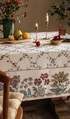 patdrea Designer Vintage French Small Square Tablecloth,Fall Country Breathable Floral Table Cloth,Italian Table Cover for Kitchen Dining,Tea Party,Christmas,Thanksgiving,55"x55"-Oliveirad