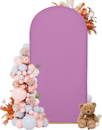 6.6FT Wedding Arch Covers Arch Backdrop Cover Arch Stand Covers Set Arch Cover Spandex Fabric Stretchy Backdrop for Wedding Birthday Party Decoration Baby Shower (Lilac)