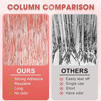 4 Pack Rose Gold Foil Fringe Backdrop Curtains, Tinsel Streamers Birthday Party Decorations, Fringe Backdrop for Graduation, Baby Shower, Gender Reveal, Disco Party