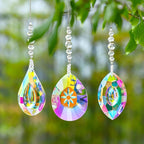 YU FENG 3PCS Crystal Suncatcher Pendant for Decor Hanging Glass Prism Rainbow Maker Light Catchers