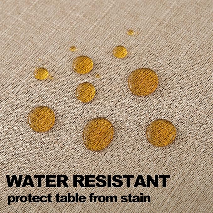 NLMUVW Linen Tablecloth 84 Inch for Rectangle, Burlap Textured Table Cloth Water Resistant Farmhouse Rustic Table Cover for Kitchen Dining Coffee, 54 x 84 Inch