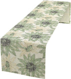 Chrysanthemum Vintage Floral Table Runner, Elegant Yellow Sunflower Spring Summer Elegant Pattern Artichokes Flower Table Runner for Party Kitchen Dining Living Room Decor, 13x36 Inch