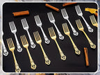 75PCS Silver Plastic Forks - 8.1inch Silver Forks Disposable - Vintage Heavy Duty Dessert Forks - Premium Fancy Plastic Silverware for Parties, Weddings, Dinners and Events