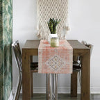 Snycler Table Runner Boho Table Runners Vintage Elegant Farmhouse Table Center Linen Decor for Home Dining Party Entrance (13x48 Inch) Light Pink